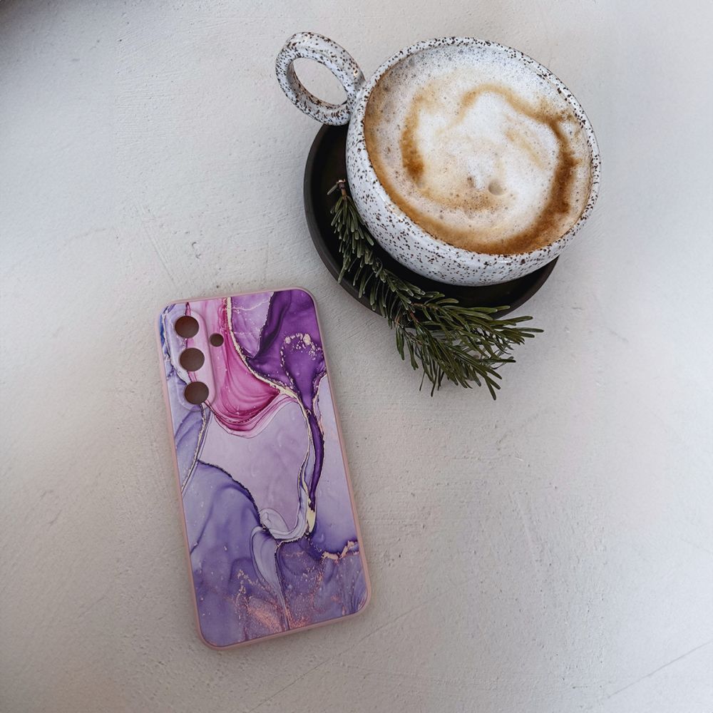 Etui Tech-Protect Icon do Samsung Galaxy A17 5G / 4G, różowe z marmurowym wzorem
